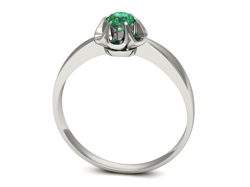 Złoty pierścionek ze szmaragdem białe złoto - p16156bsm — zdjęcie 3