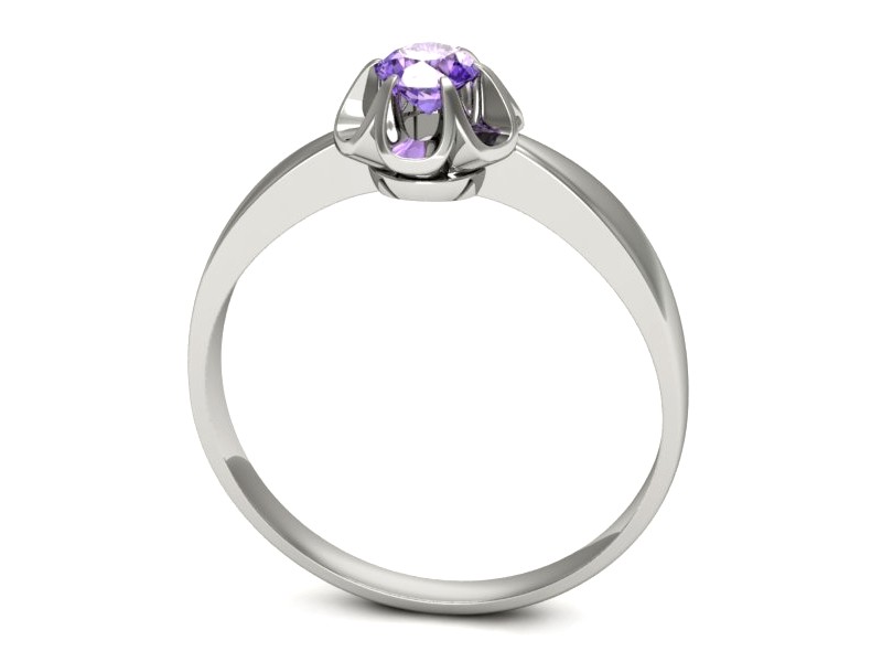 Złoty pierścionek z tanzanitem białe złoto - p16156bt — zdjęcie 3