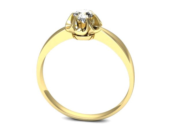 Złoty Pierścionek z brylantem żółte złoto 585 - p16156z