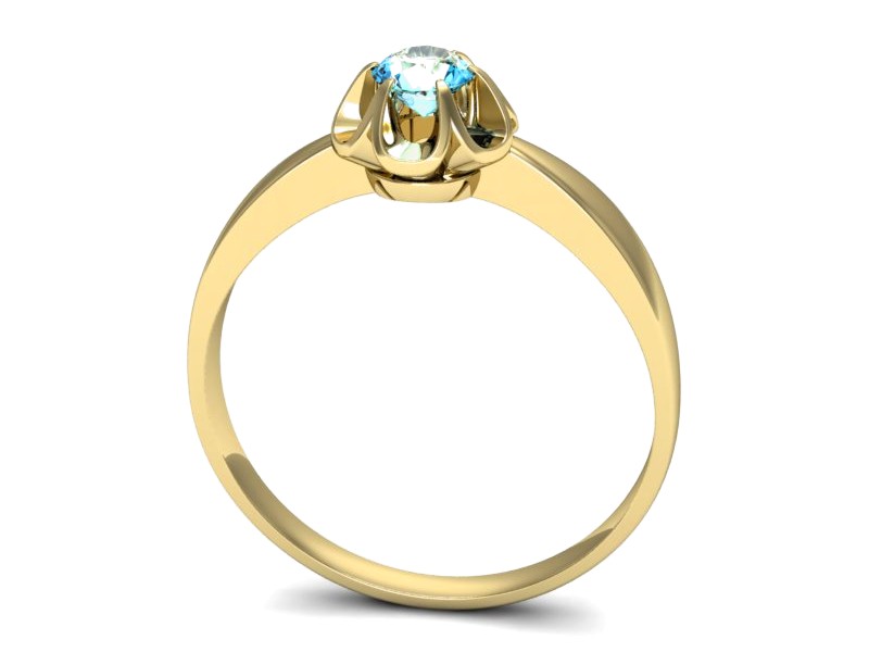 Złoty pierścionek z topazem żółte złoto - p16156za — zdjęcie 3