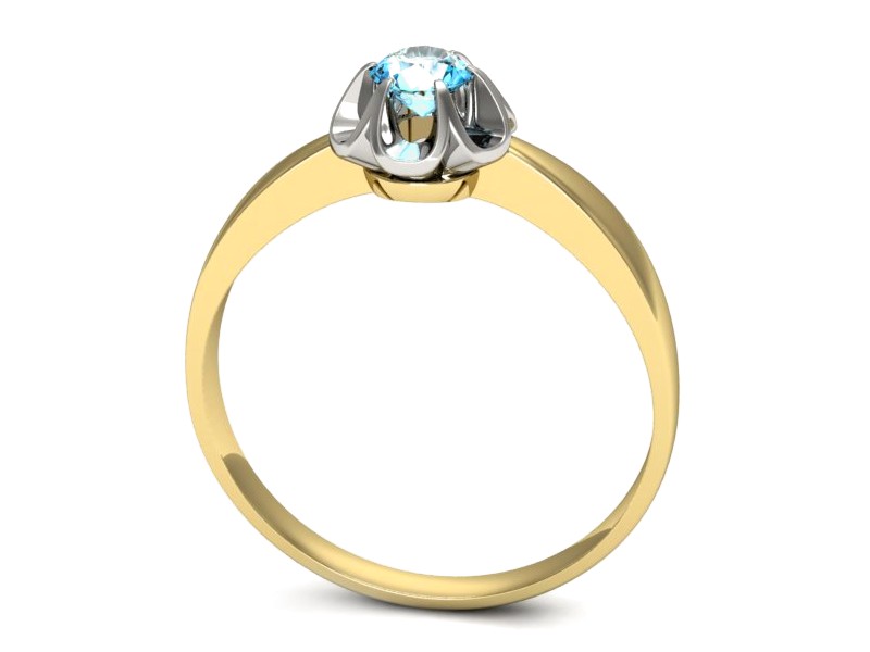 Pierścionek z topazem białe i żółte złoto - p16156zba — zdjęcie 3