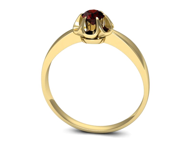 Złoty pierścionek z granatem żółte złoto - p16156zgr — zdjęcie 3