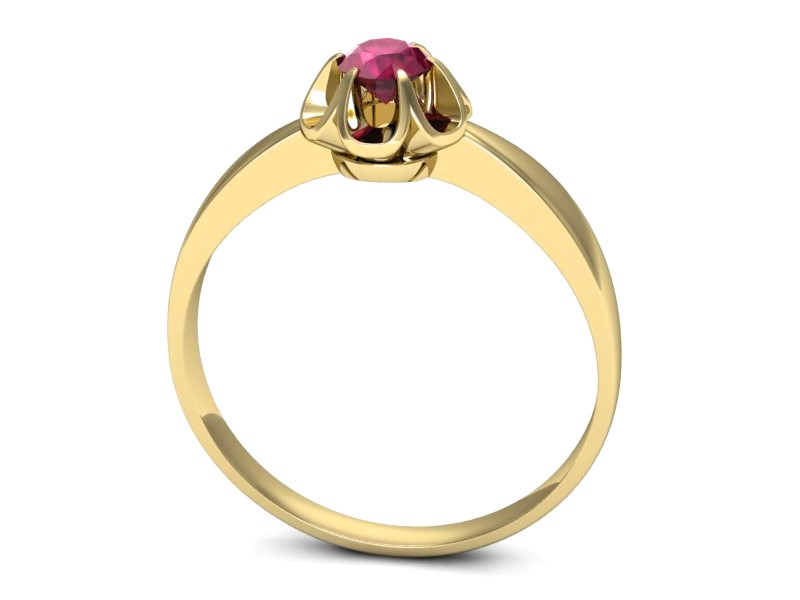 Złoty pierścionek z rubinem żółte złoto - p16156zr — zdjęcie 3