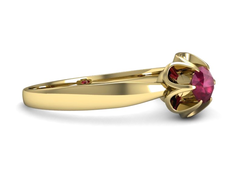 Złoty pierścionek z rubinem żółte złoto - p16156zr — zdjęcie 2