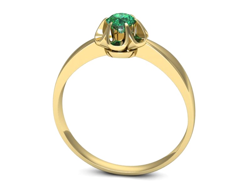 Złoty pierścionek ze szmaragdem żółte złoto - p16156zsm — zdjęcie 3