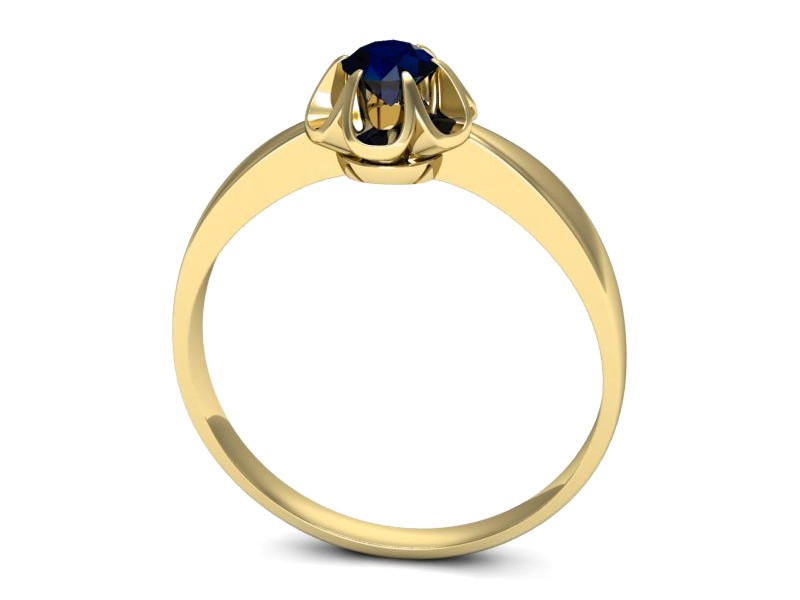 Złoty pierścionek z szafirem żółte złoto - p16156zsz — zdjęcie 3