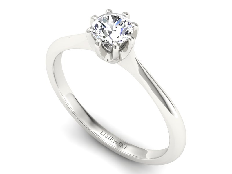 Złoty pierścionek z brylantem białe złoto - p16157b — zdjęcie 3