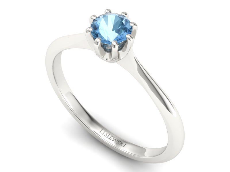 Złoty pierścionek z topazem białe złoto - p16157ba — zdjęcie 3