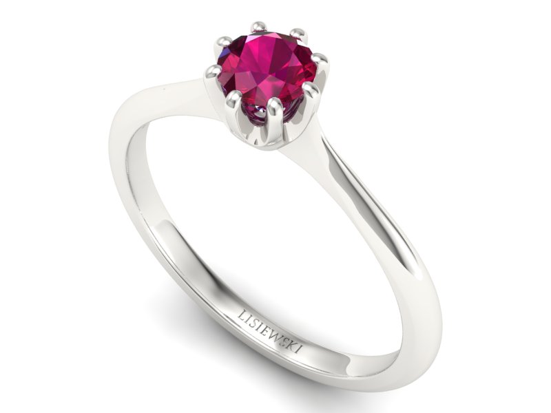 Złoty pierścionek z rubinem białe złoto - p16157br — zdjęcie 3