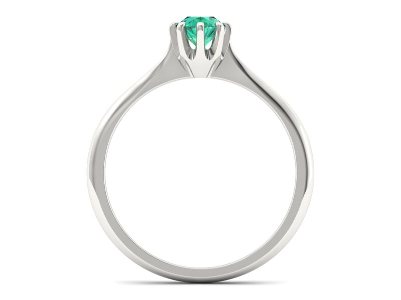 Złoty pierścionek ze szmaragdem białe złoto - p16157bsm — zdjęcie 2
