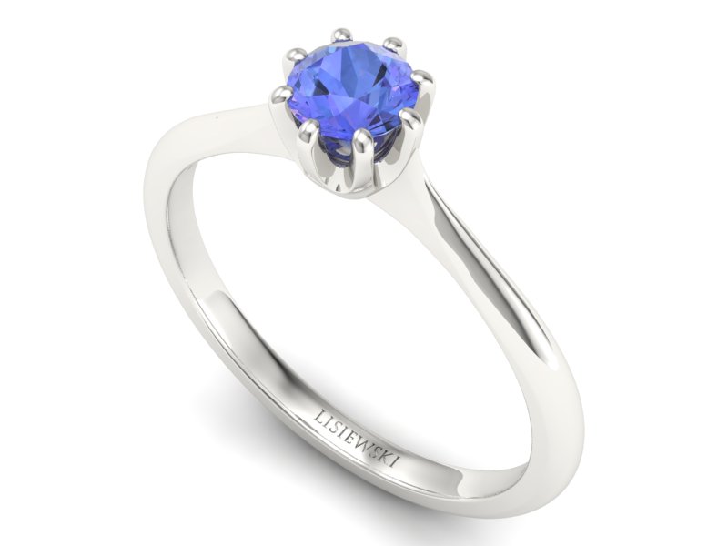 Złoty pierścionek z tanzanitem - p16157bt — zdjęcie 3