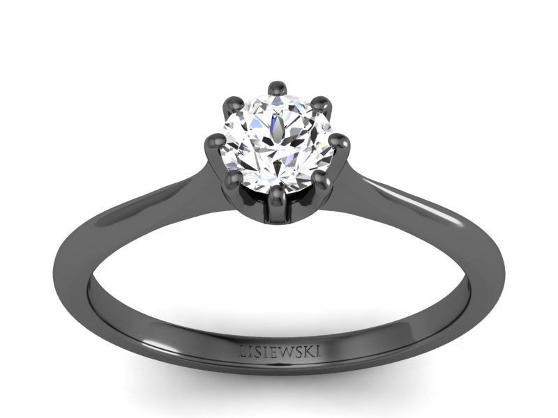 Złoty pierścionek z brylantami czarne złoto - p16157cz