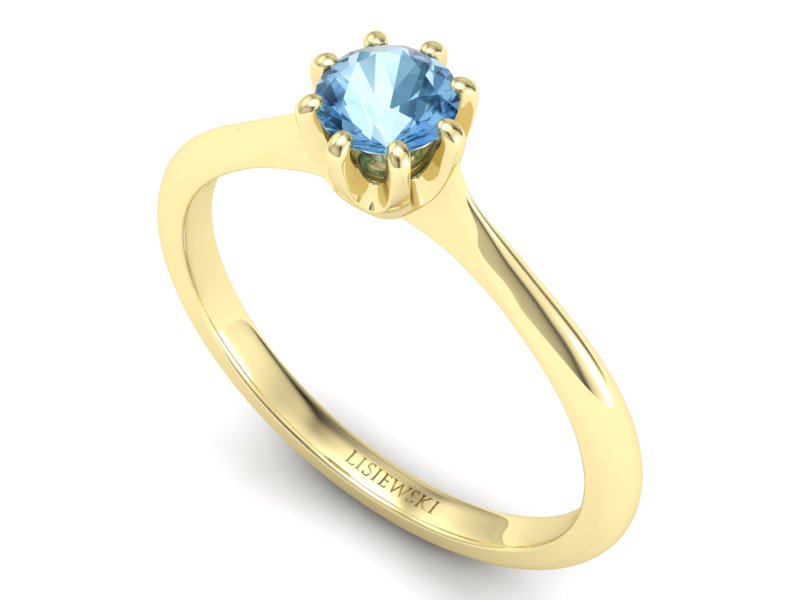 Złoty pierścionek z topazem żółte złoto - p16157za — zdjęcie 3