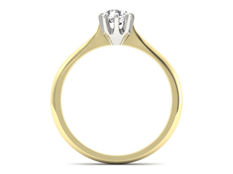 Pierścionek z diamentem żółte i białe złoto - p16157zb — zdjęcie 2