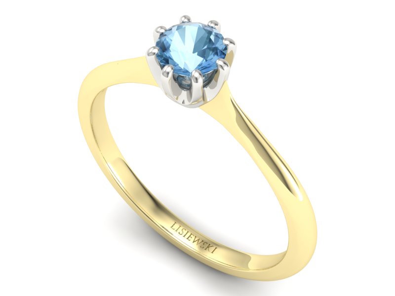 Pierścionek z topazem żółte białe złoto - p16157zba — zdjęcie 3