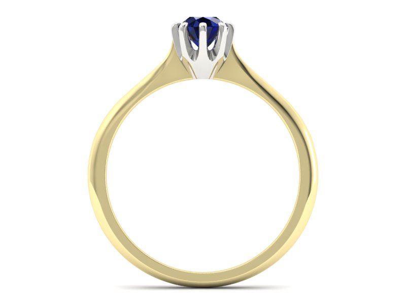 Pierścionek z szafirem żółte białe złoto - p16157zbsz — zdjęcie 2