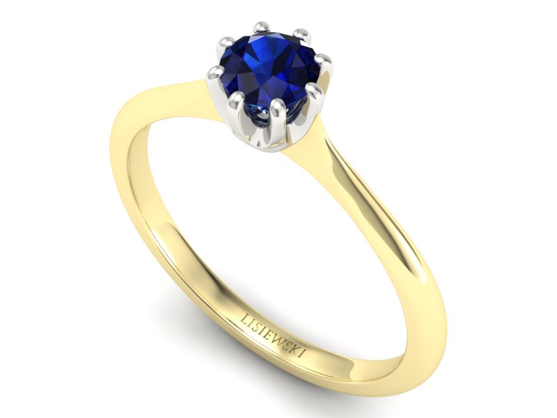 Pierścionek z szafirem żółte białe złoto - p16157zbsz — zdjęcie 3