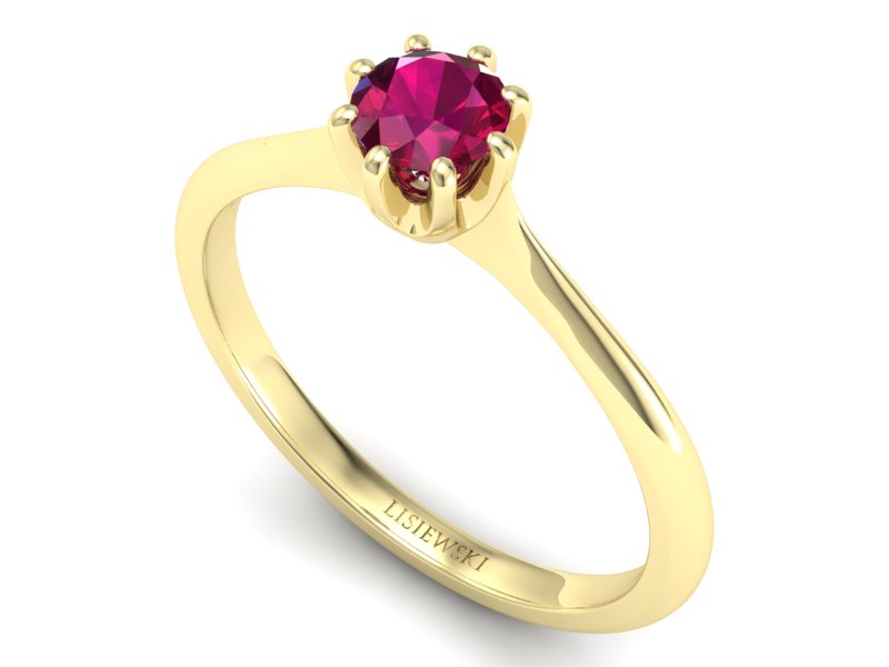 Złoty pierścionek z rubinem żółte złoto - p16157zr — zdjęcie 3