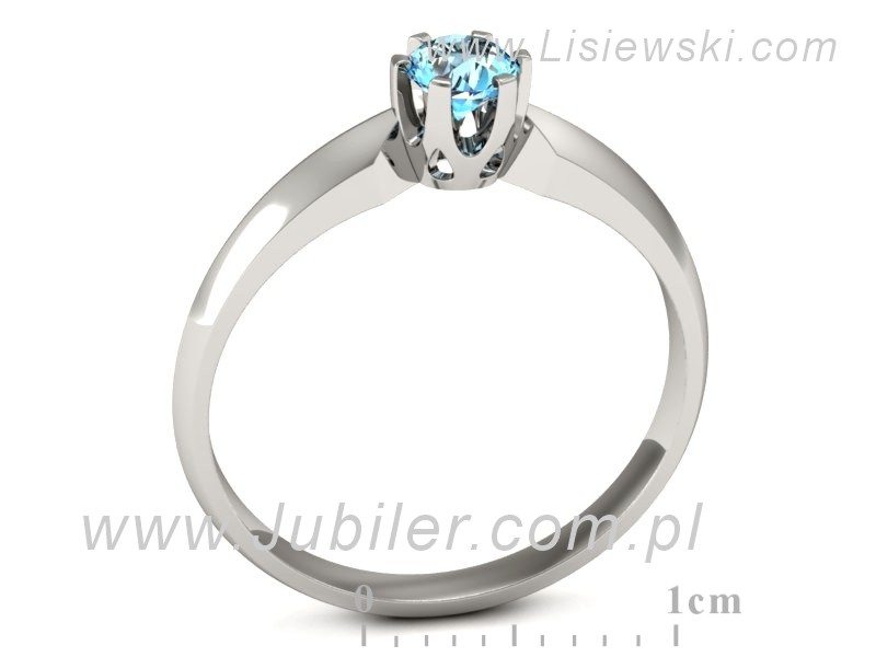 Złoty pierścionek z topazem białe złoto - p16158ba — zdjęcie 3