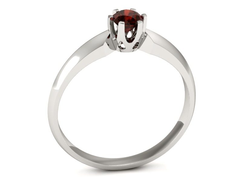 Złoty pierścionek z granatem białe złoto - p16158bgr — zdjęcie 3