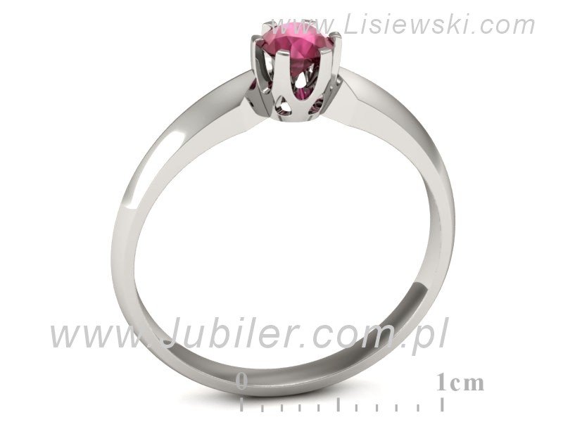 Złoty pierścionek z rubinem białe złoto - p16158br — zdjęcie 3