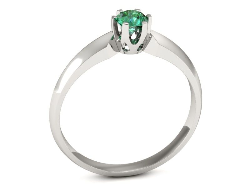 Złoty pierścionek ze szmaragdem białe złoto - p16158bsm — zdjęcie 3