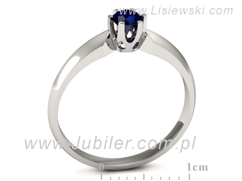 Złoty pierścionek z szafirem białe złoto - p16158bsz — zdjęcie 3