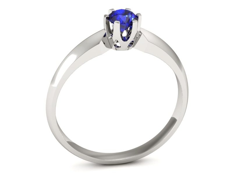 Złoty pierścionek z szafirem białe złoto - p16158bszc — zdjęcie 3