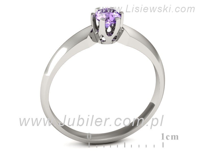 Złoty pierścionek z tanzanitem białe złoto - p16158bt — zdjęcie 3