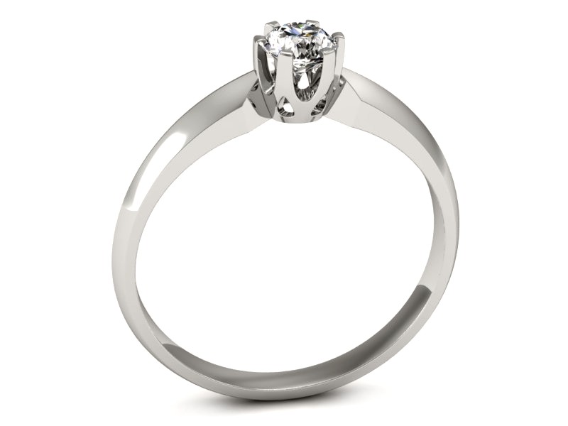 Złoty pierścionek z brylantem białe złoto - p16158bV — zdjęcie 3