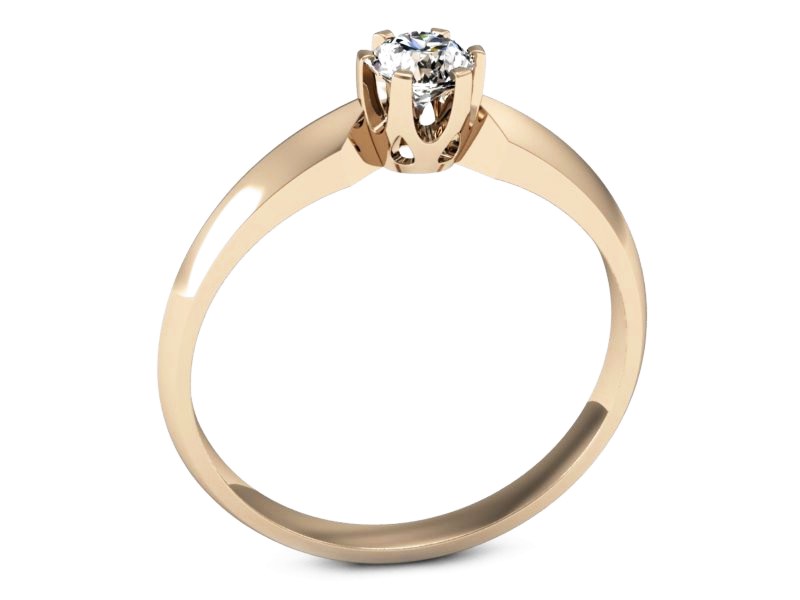 Złoty pierścionek z brylantem różowe złoto - p16158c — zdjęcie 3