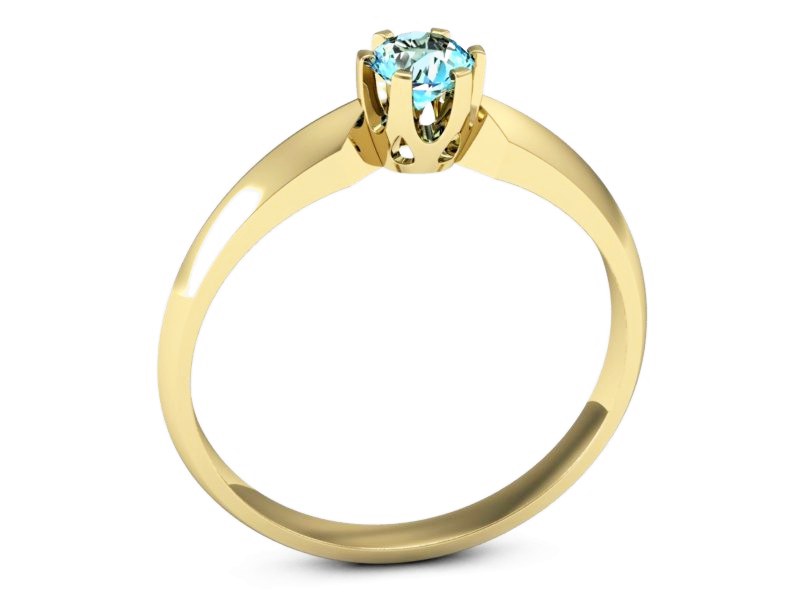 Złoty pierścionek z topazem żółte złoto - p16158za — zdjęcie 3