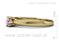 Złoty Pierścionek z ametystem żółte złoto proba 585 - p16158zat- 2