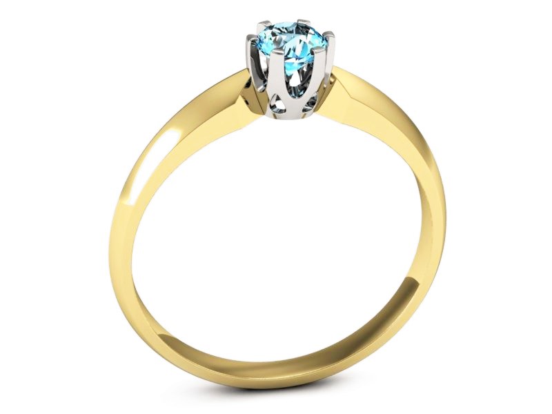 Pierścionek z topazem żółte białe złoto - p16158zba — zdjęcie 3