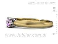 Pierścionek z żółtego i białego złota z ametystem - p16158zbat- 2