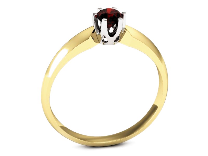 Pierścionek z granatem żółte białe złoto - p16158zbgr — zdjęcie 3