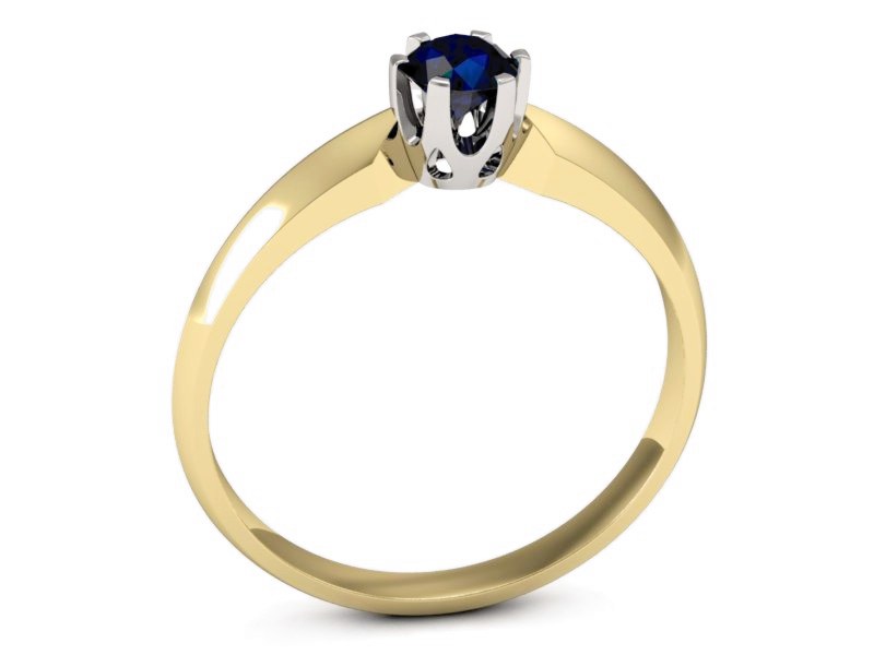 Pierścionek z szafirem żółte białe złoto - p16158zbsz — zdjęcie 3
