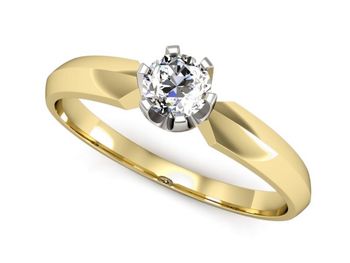 Pierścionek z diamentem żółte i białe złoto 585 - p16158zbV - 1