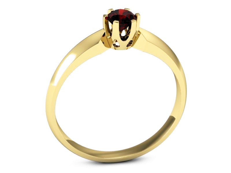 Złoty pierścionek z granatem żółte złoto - p16158zgr — zdjęcie 3