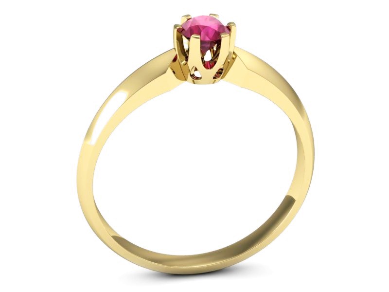 Złoty pierścionek z rubinem żółte złoto - p16158zr — zdjęcie 3