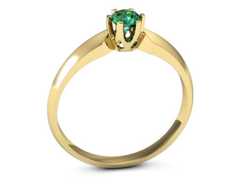 Złoty pierścionek ze szmaragdem żółte złoto - p16158zsm — zdjęcie 3