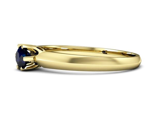 Złoty Pierścionek z szafirem żółte złoto 585 - p16158zsz