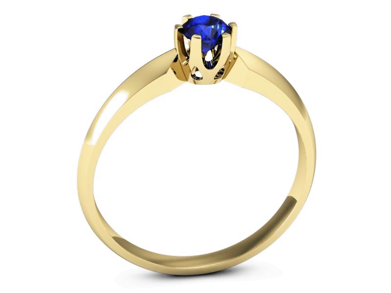 Złoty pierścionek z szafirem żółte złoto szafir - p16158zszc — zdjęcie 3