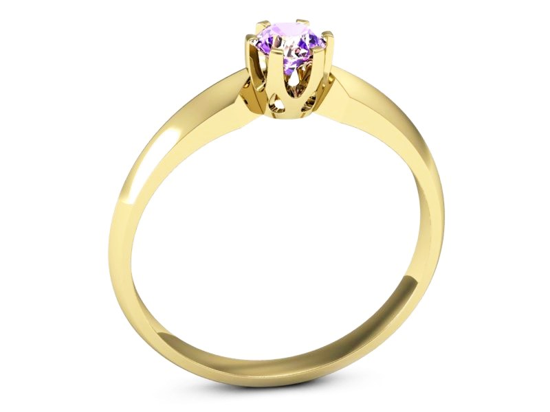 Złoty pierścionek z tanzanitem żółte złoto - p16158zt — zdjęcie 3