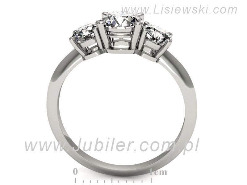 Złoty pierścionek z brylantami białe złoto - p16159b — zdjęcie 3