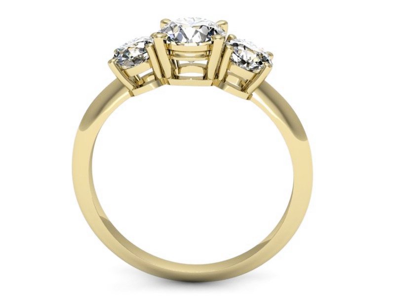 Złoty pierścionek z brylantami żółte złoto - p16159z — zdjęcie 3