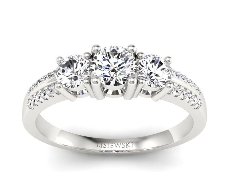 Pierścionek zaręczynowy z brylantami białe złoto - p16160b