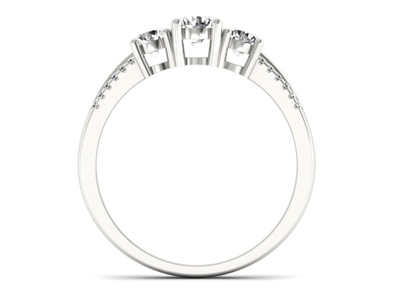 Pierścionek zaręczynowy z brylantami białe złoto - p16160b — zdjęcie 2