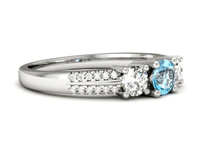 Złoty pierścionek z topazem i brylantami - p16160ba — zdjęcie 5