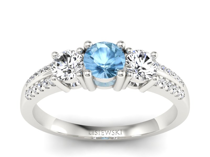 Złoty pierścionek z topazem i brylantami - p16160ba